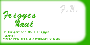 frigyes maul business card